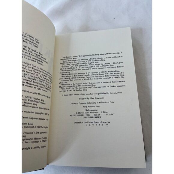 STEPHEN KING SKELETON CREW FIRST EDITION 4TH PRINTING RARE $18.95 PUTNAM - Picture 8 of 10